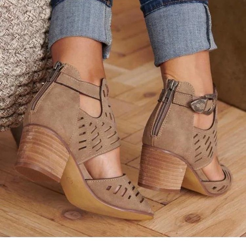 NEWBELLA Block Casual & Vintage Sandal Boots.